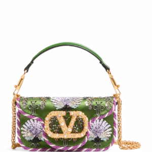 Valentino Garavani Small Embellished Locò Shoulder Bag